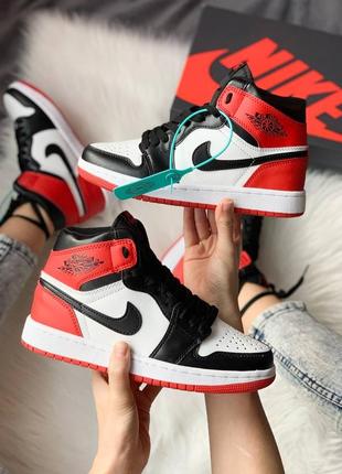 Кросівки nike air jordan 1 retro red black кроссовки