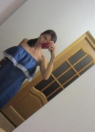 Платье с воланом под джинс с кружевом распродажа 42-46