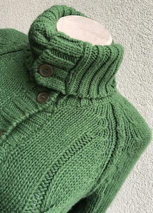 Зелёный,тёплый кардиган реглан,кофта,свитер в косы,cons,9 фото