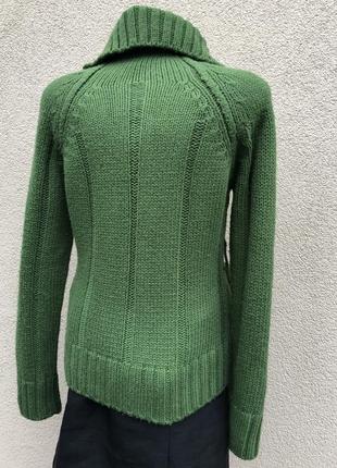 Зелёный,тёплый кардиган реглан,кофта,свитер в косы,cons,6 фото