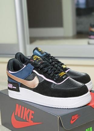 🖤🌺nike air force 1 shadow black🌺🖤кроссовки женские найк, весна-лето-осень