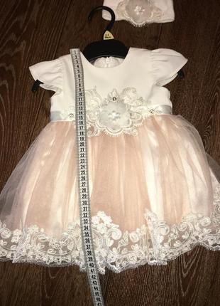 Неймовірно красивий ніжний набір плаття бодік колготки дитячі пов'язка юній принцесі10 фото
