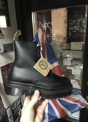 Ботинки оригинал dr. martens jadon zip vegan mono black. стильний львів жадон платформа platform4 фото