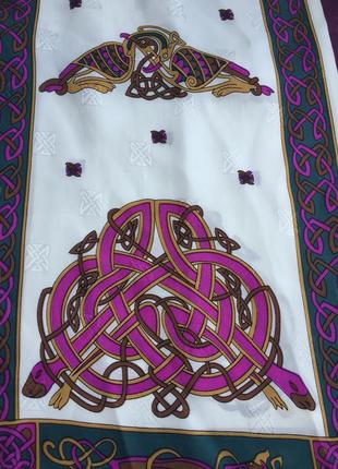 Винтажный шелковый платок celtic renaissance, 100% шелк, шовк, шаль винтаж подписной3 фото