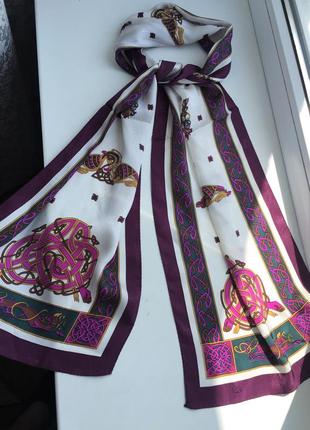 Винтажный шелковый платок celtic renaissance, 100% шелк, шовк, шаль винтаж подписной6 фото