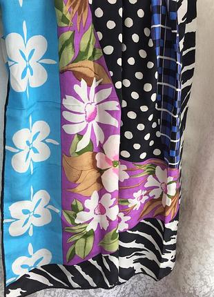 Яркий шелковый платок 100% шелк, шовк, шарф, винтаж, шов роуль