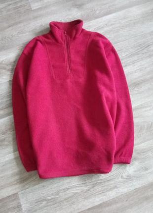 Красная флиска  под горло  оверсайз