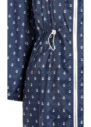 Куртка парка с якорями капюшоном молнией женская весенняя летняя zaps nova 028 темно-синяя6 фото