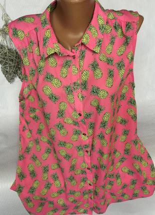 Розкішна сорочка , блуза в ананасах1 фото