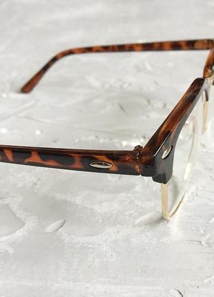 Іміджеві окуляри квадратні клабмайстер з леопардовою оправою3 фото