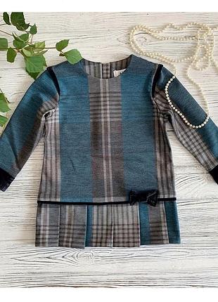 Дитяче плаття трикотаж lilu зелена клітина 92-98р.