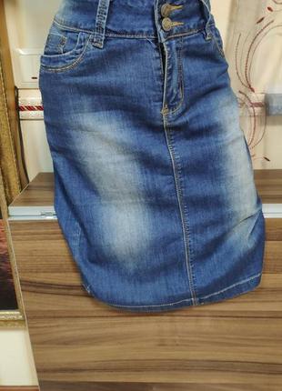 Стильная джинсовая юбка6 фото