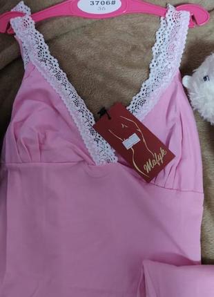 Натуральная трикотажная пижама спальный комплект набор для сна майка бриджи капри3 фото