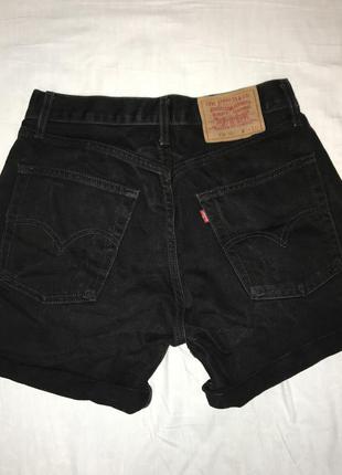 Чёрные джинсовые шорты levi's2 фото