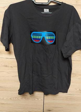 Женская футболка с реакцией на звук с подсветкой в темноте, эквалайзером, l-xl