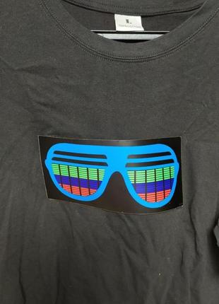 Женская футболка с реакцией на звук с подсветкой в темноте, эквалайзером, l-xl2 фото