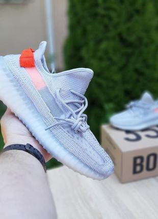 Adidas yeezy boost 350 серые с оранжевым🆕шикарные кроссовки🆕купить наложенный платёж2 фото