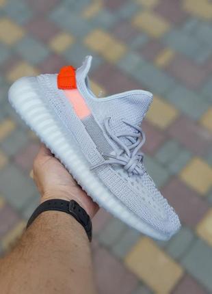 Adidas yeezy boost 350 сірі з помаранчевим🆕шикарні кросівки🆕купити накладений платіж4 фото