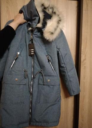 Зимова куртка джинсова2 фото