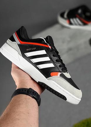 Стильні чоловічі кросівки adidas drop step чорні з сірим