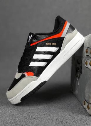 Стильные мужские кроссовки adidas drop step чёрные с серым3 фото