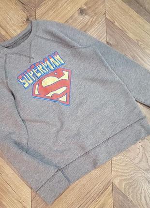 Свитшот байка толстовка на мальчика серый superman