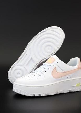 Жіночі кросівки nike air force 1 white/peach