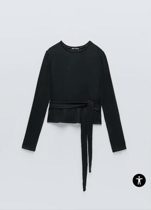 Укороченная трикотажная кофточка zara размер sм