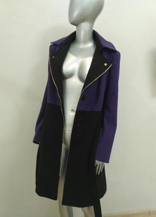 Пальто черно-фиолетовое на молнии manigance франция2 фото