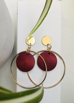 Сережки зі шкіряною серединою