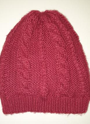Зимняя шапка флис бордо винный тренд crivit