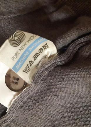 Базовый шерстяной кардиган шерсть на пуговицах с карманами5 фото