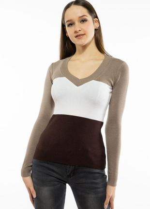Пуловер женский с v образным вырезом