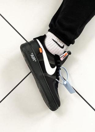 Кросівки найк форс оф вайт чорні nike air force off-white black