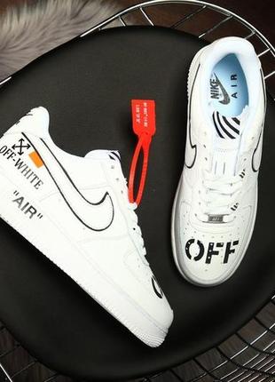 Кросівки найк айр форс оф вайт Unisex nike air force 1 low off-white4 фото