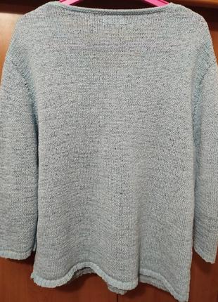 Батал большой размер серо-голубой теплый мягкий стильный свитер джемпер свитерок реглан2 фото