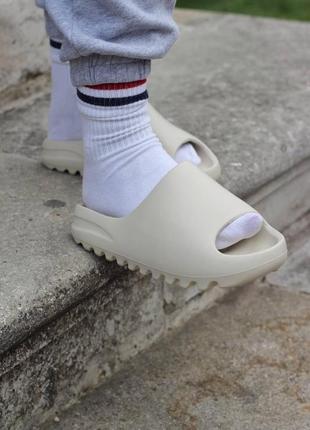 Тапки yeezy slide bone  тапочки шлепки7 фото