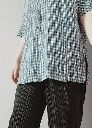 Винтажная рубашка винтаж в клетку винтажная блуза блузка мужская рубашка оверзайз