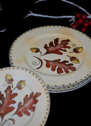 Набор тарелки 4 шт  закусочные столовые рисунок с позолотой экслюзив