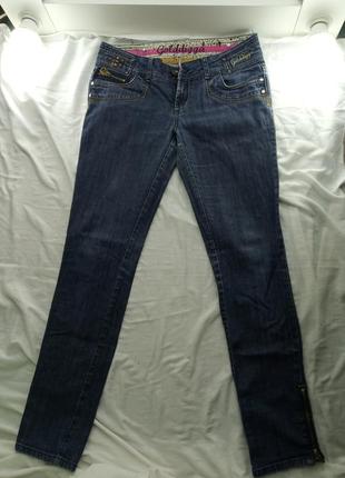 Golddigga джинсы с паетками стильные брендовые с замками снизу низкая посадка2 фото