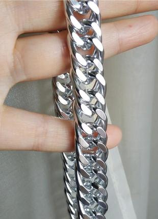 Широкий ланцюг серебро широкая чокер цепь на шею8 фото