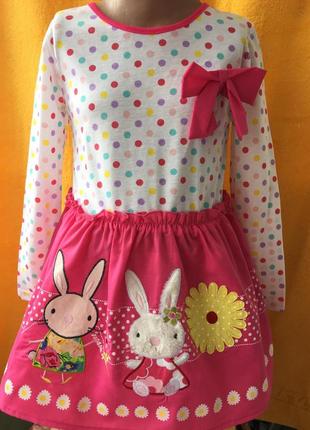 Красивое летнее трикотажное платье  размер рост 104   116   122   128