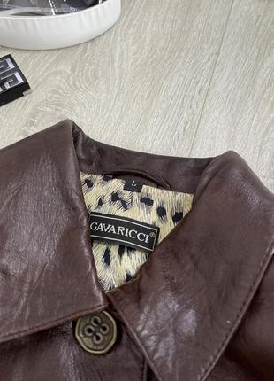 Куртка кожанка из натуральной кожи gavaricci коричневая кожа ykk италия5 фото