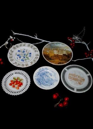 Набір лот з 5-ти старовинних антикварних декоративні та рідкісні тарілки в колекцію