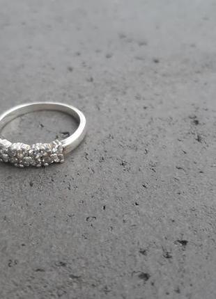 Серебряное кольцо серебро колечко 16 размер цветы 25 проба