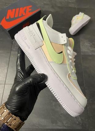 Женские популярные классические кожаные кроссовки  nike DX2653 air force shadow🆕найк аир форс🆕
