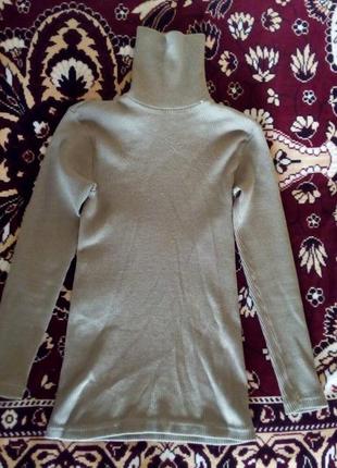 Гольф в школу унісекс, кольору хакі, в рубчик