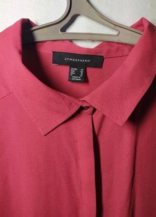 Рубашка малиновая с карманами / сорочка малинова с золотими кнопками, кишеньками2 фото
