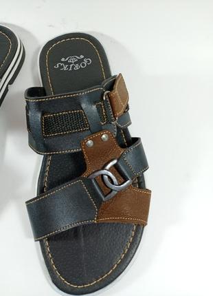 Шлепки кожаные. размеры 43,45  фирма goriks4 фото