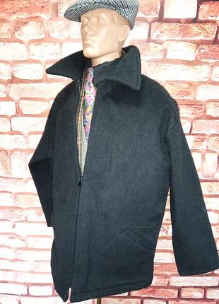 Пальто-куртка без подкладки плотная шерсть винтажная